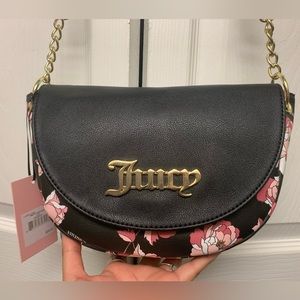 BNWT JUICY COUTURE Black Floral Bag